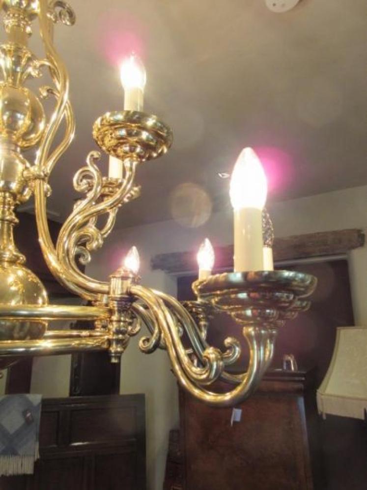 Stunning Late 19th Century Antique Two Tier Chandelier - Image 5