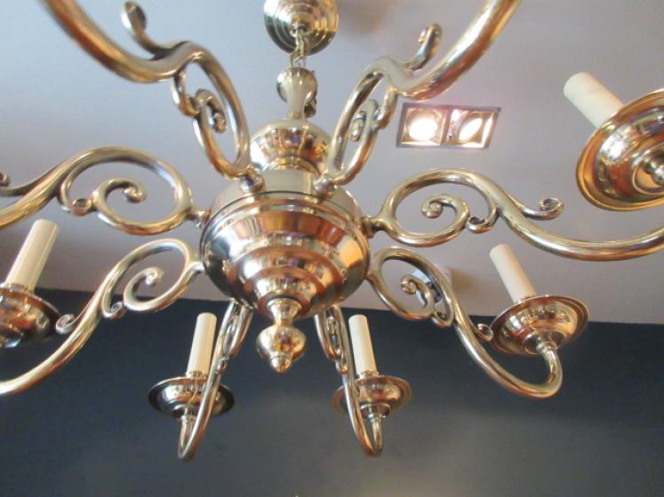 Edwardian Antique Cast Bronze Eight Arm Chandelier - Image 2