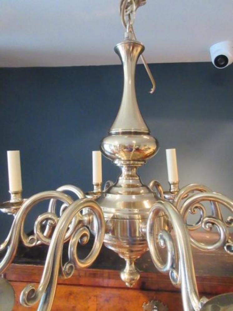 Edwardian Antique Cast Bronze Eight Arm Chandelier - Image 3