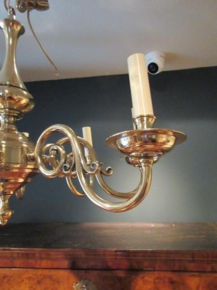 Edwardian Antique Cast Bronze Eight Arm Chandelier - Image 4