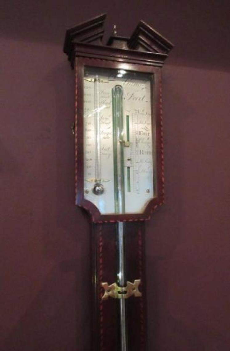 Fine George III Antique London Inlaid Stick Barometer - Image 1