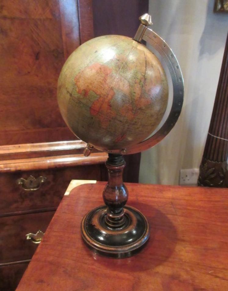 19th Century Paris Made 6" Library Terrestrial Globe - Image 1