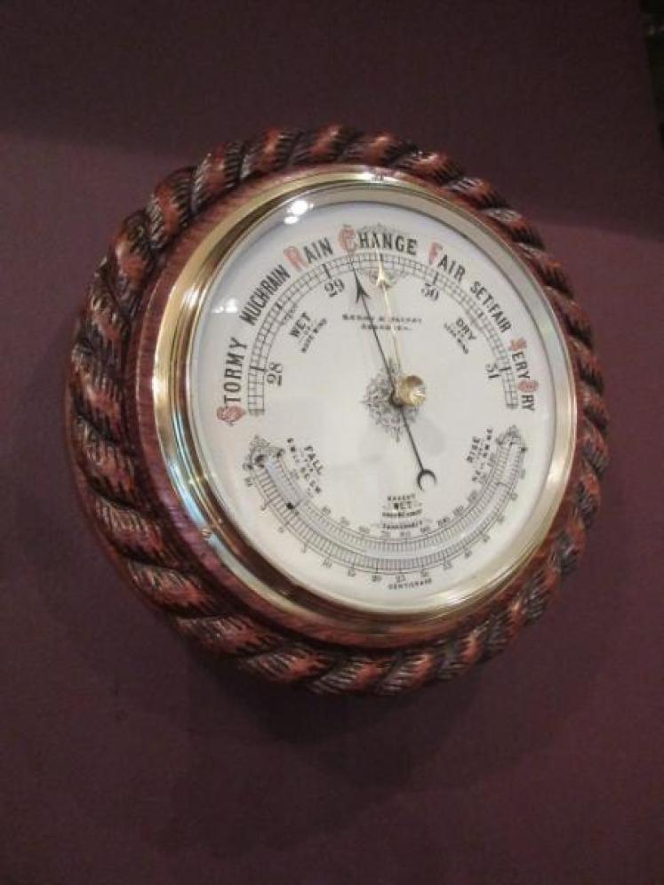 Mid Victorian Polished Oak Aberdeen Ship's Barometer - Image 1