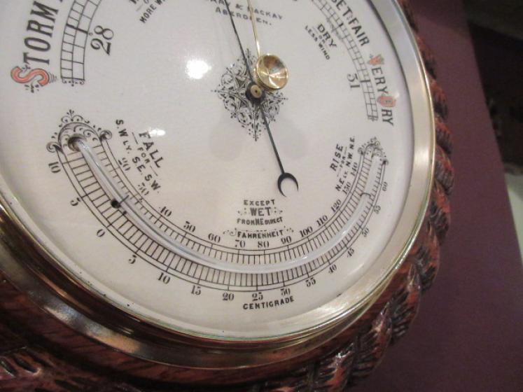 Mid Victorian Polished Oak Aberdeen Ship's Barometer - Image 3