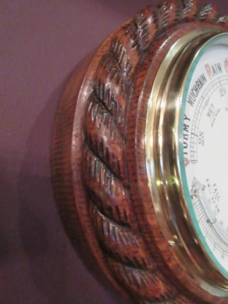 Mid Victorian Polished Oak Aberdeen Ship's Barometer - Image 4