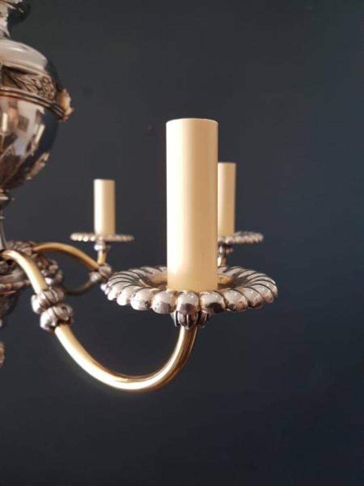Quality Decorative 1920's Brass & Nickel Plated Chandelier - Image 2