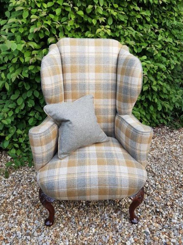 Superb Victorian Upholstered Wing Back Armchair - Image 1