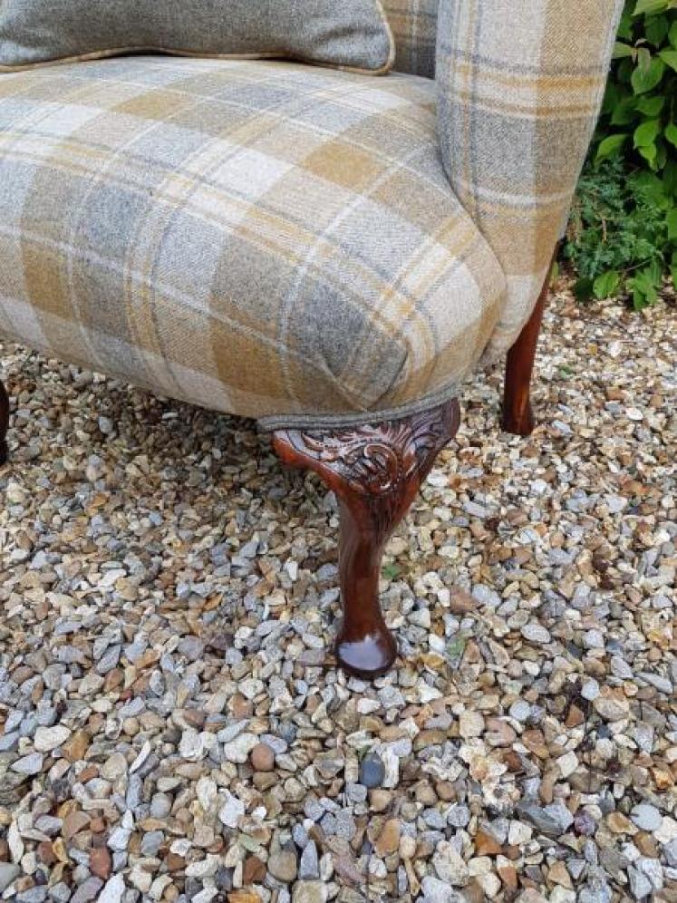 Superb Victorian Upholstered Wing Back Armchair - Image 2