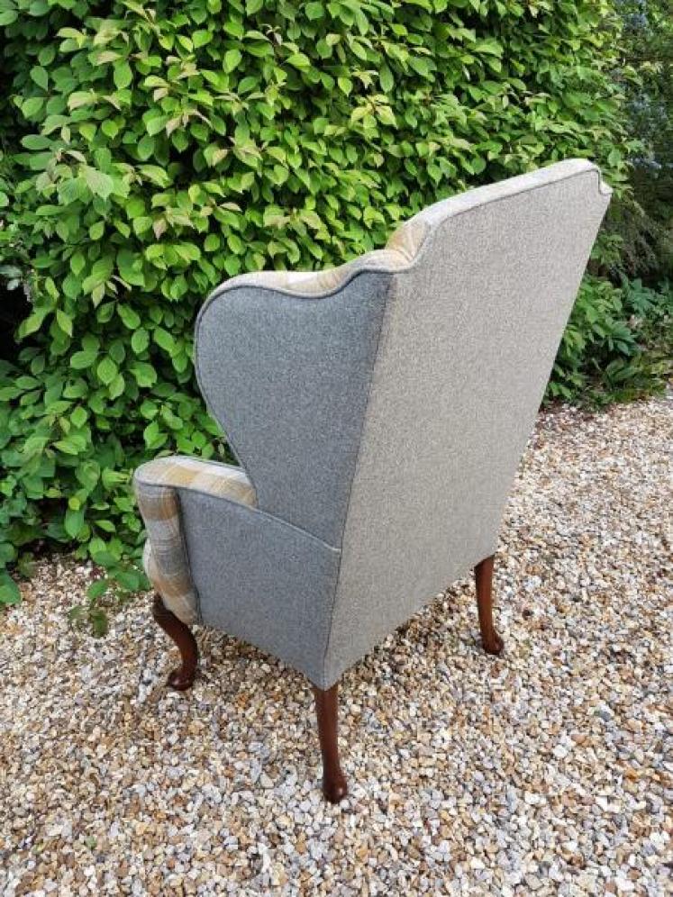 Superb Victorian Upholstered Wing Back Armchair - Image 3