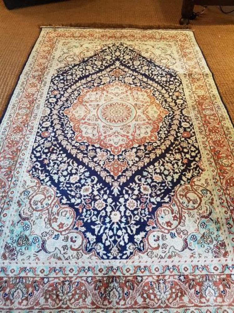Old Persian silk rug - Image 5