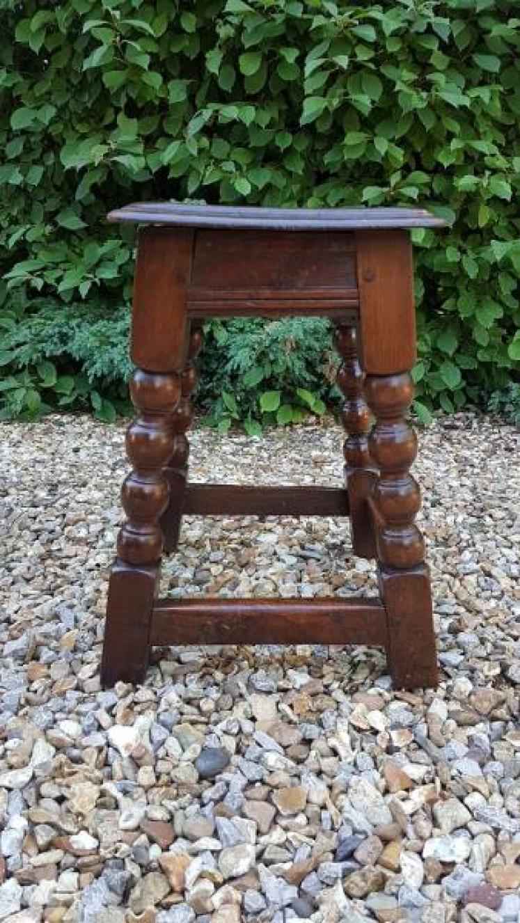 George II Style Oak Joint Stool - Image 3
