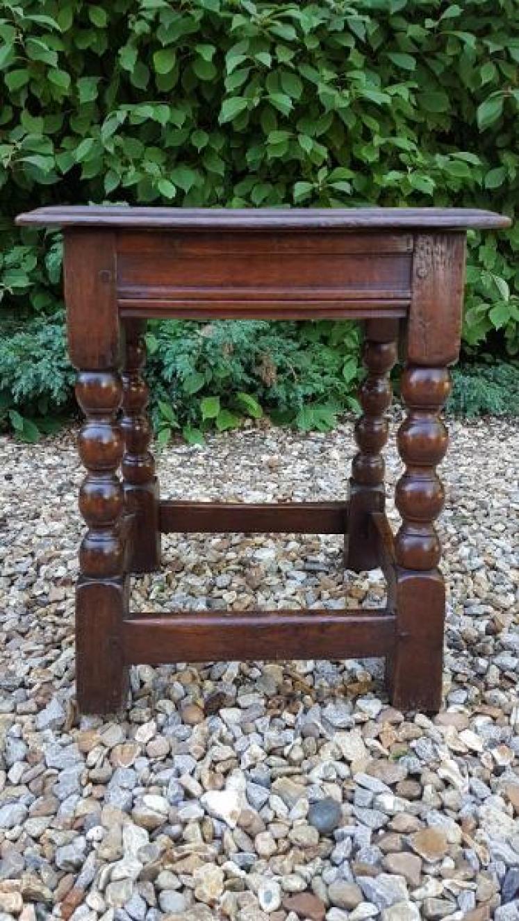 George II Style Oak Joint Stool - Image 5