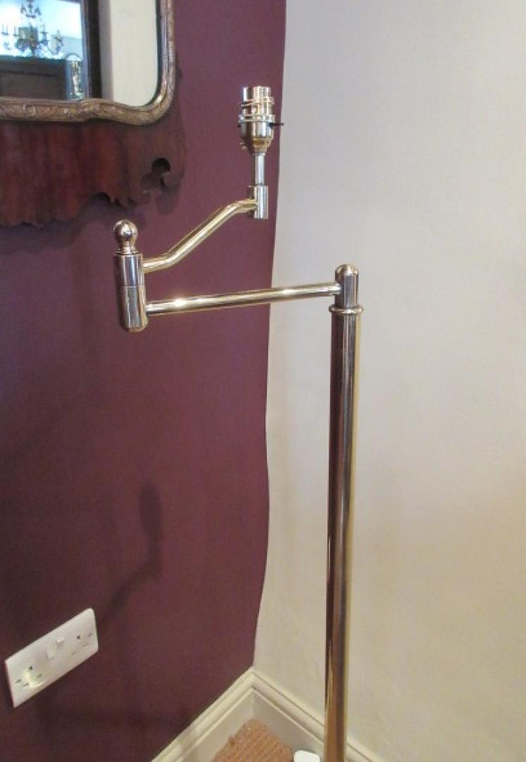 Polished Brass Swing Arm Lamp Standard - Image 3
