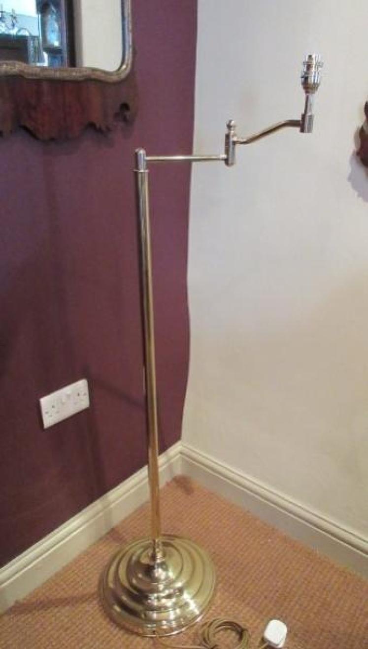 Polished Brass Swing Arm Lamp Standard - Image 5