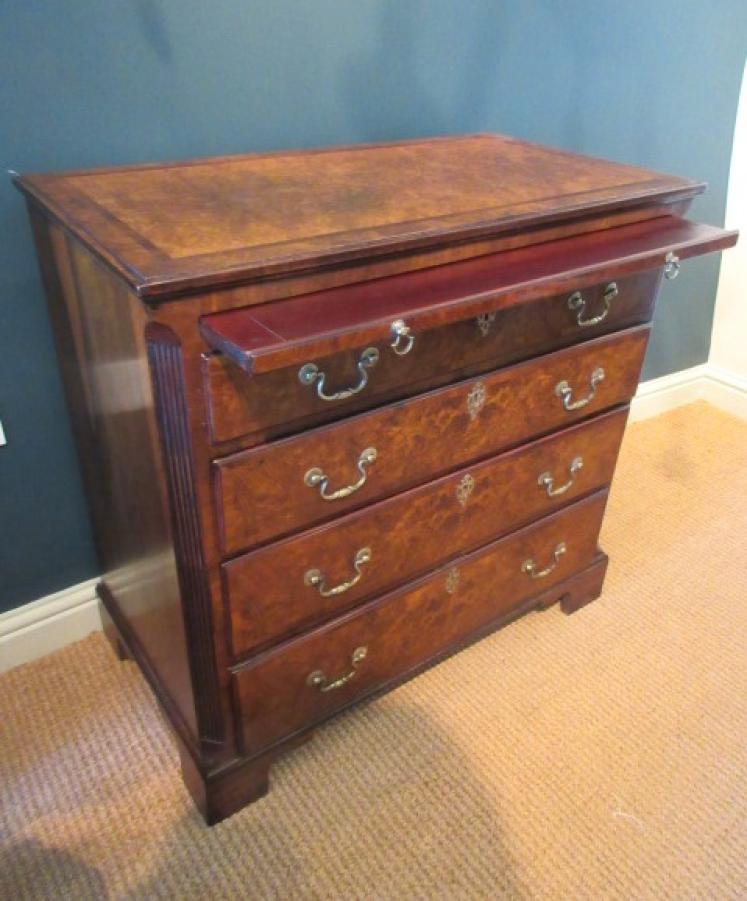 George III Period Antique Burr Walnut Bachelor's Chest - Image 1
