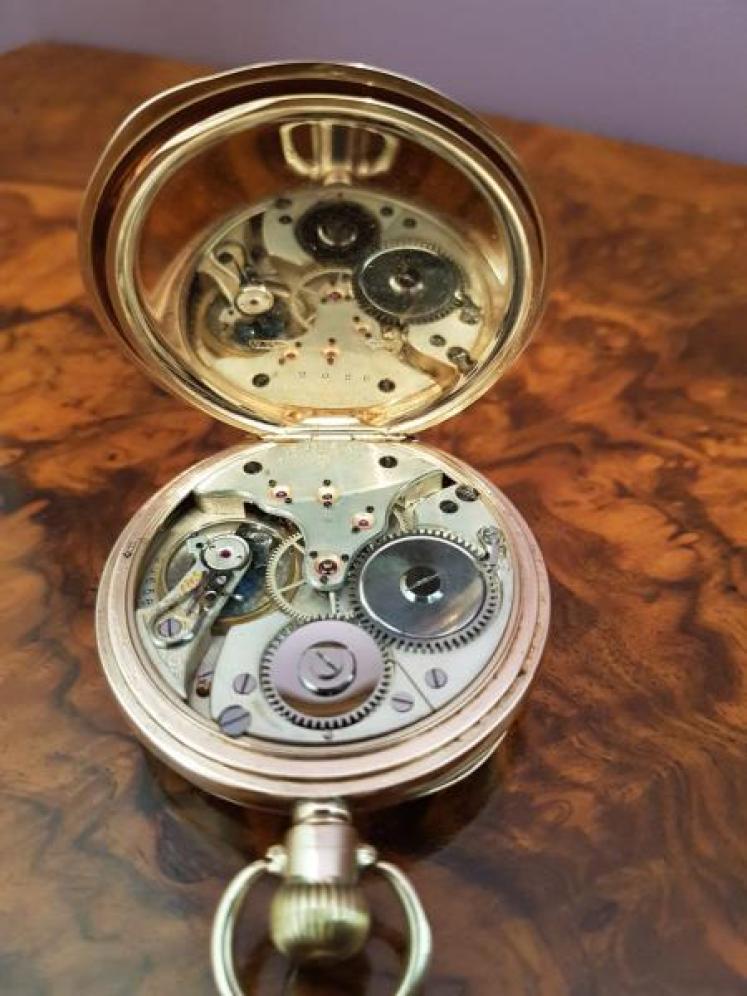   George V 9ct Gold Pocket Watch and Albert - Image 5