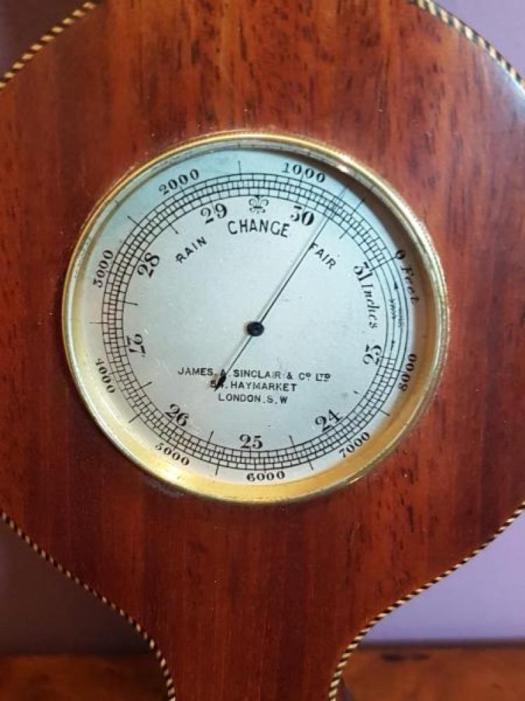 Edwardian Antique Pocket Barometer in Banjo Mount - Image 2