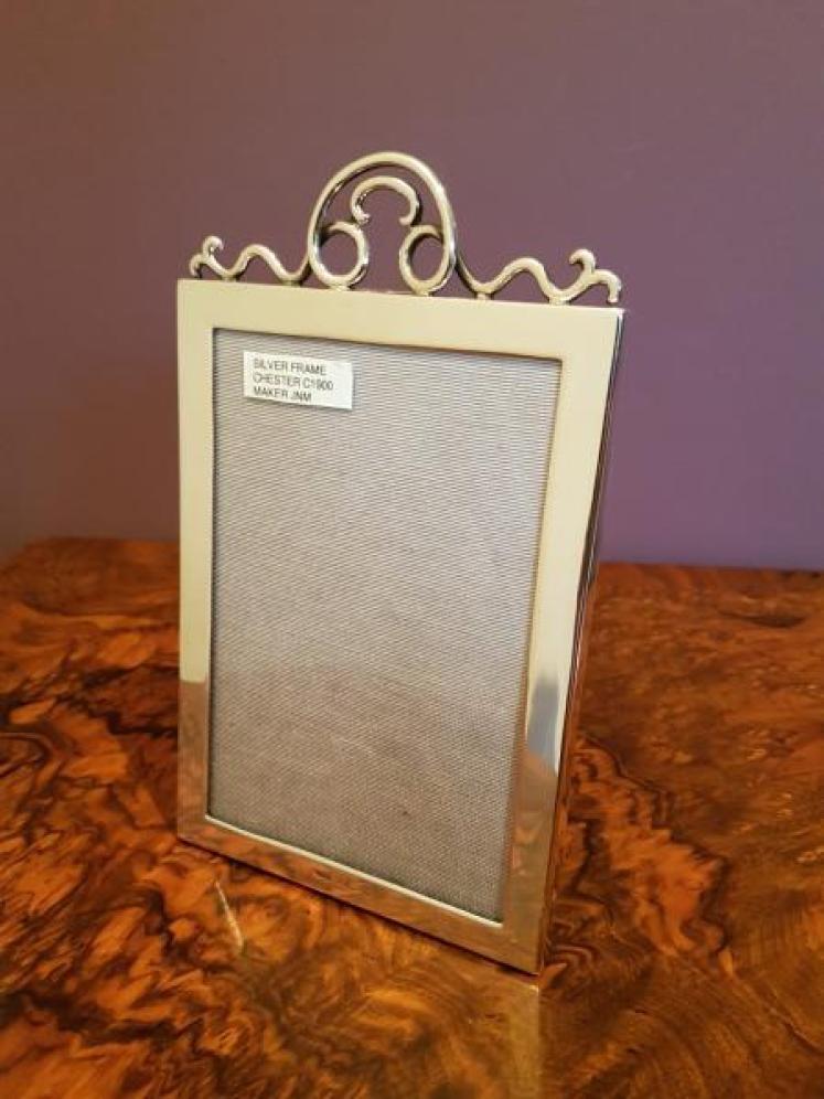 Superior Antique Chester Silver Photo Frame - Image 1