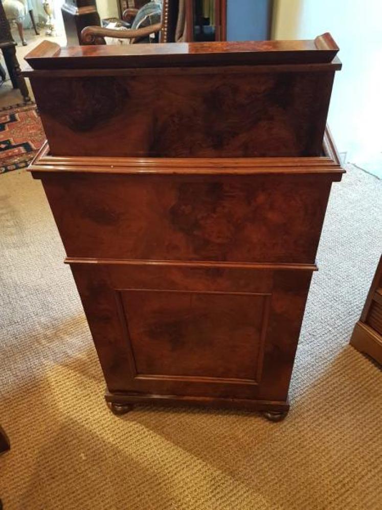 Superb Victorian Antique Burr Walnut Harlequin Davenport - Image 3