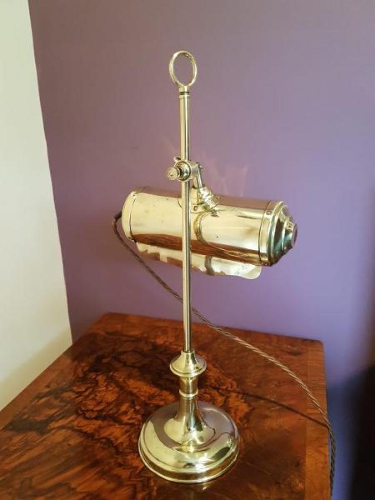 Antique 1920's Brass Adjustable Desk Lamp - Image 2