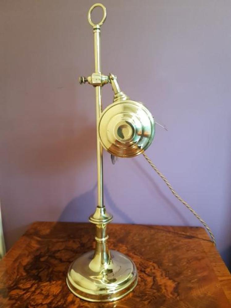 Antique 1920's Brass Adjustable Desk Lamp - Image 4