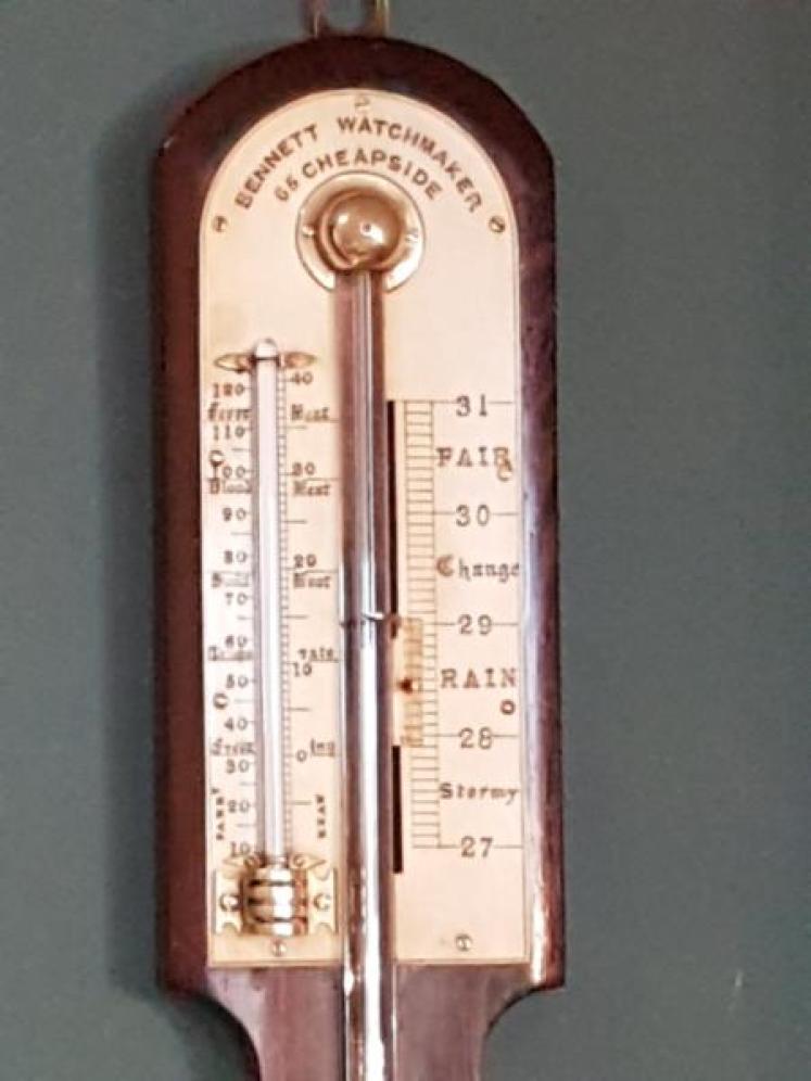 Victorian Antique Sir John Bennett London Stick Barometer  - Image 2