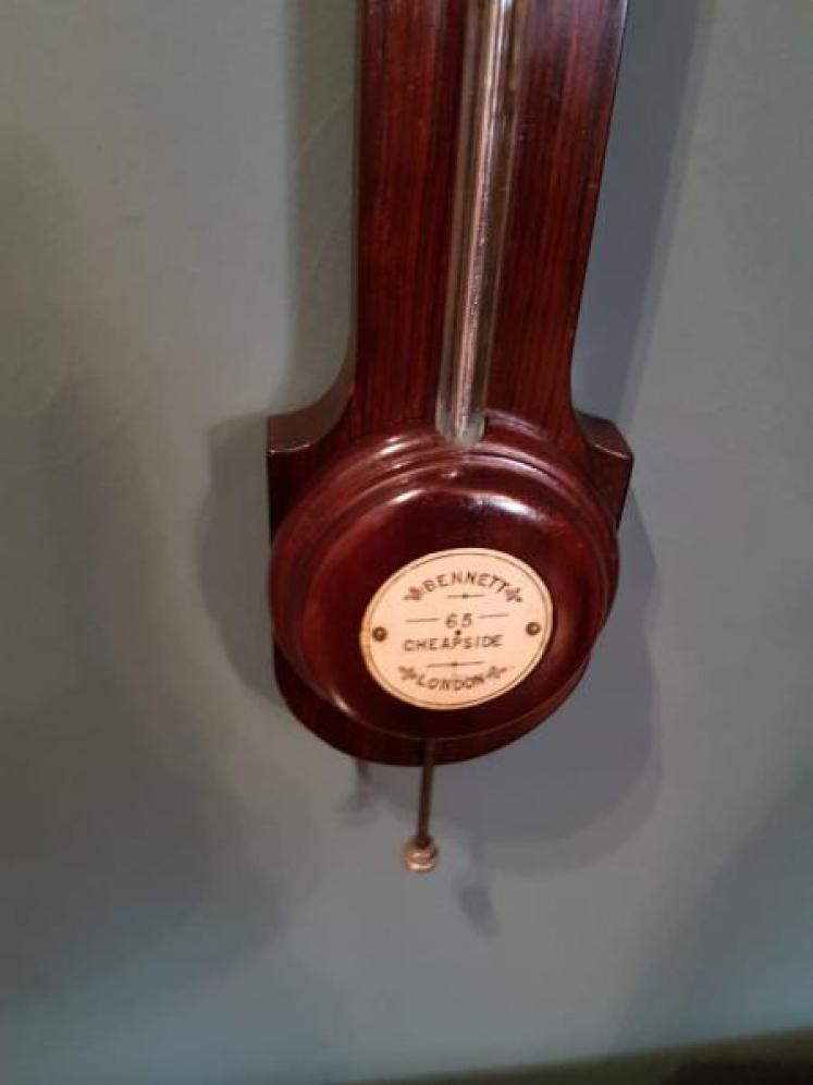Victorian Antique Sir John Bennett London Stick Barometer  - Image 3