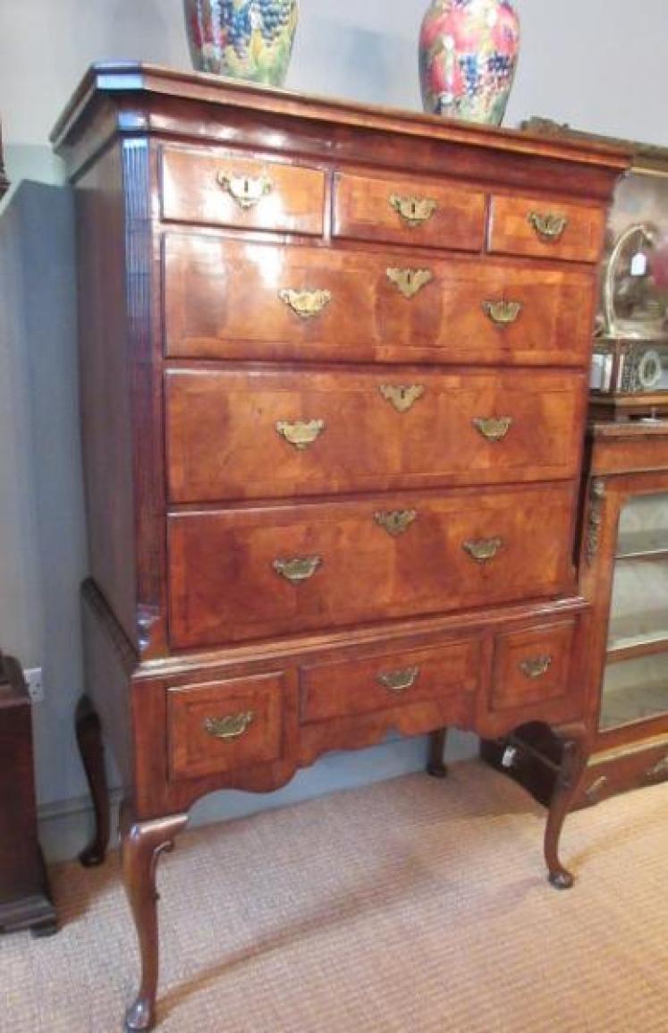 Fine George II Period Figured Walnut Chest on Stand - Image 5