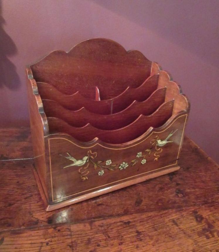 Edwardian Antique Inlaid Letter Rack - Image 1
