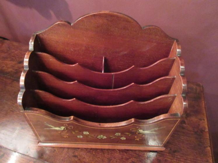Edwardian Antique Inlaid Letter Rack - Image 3