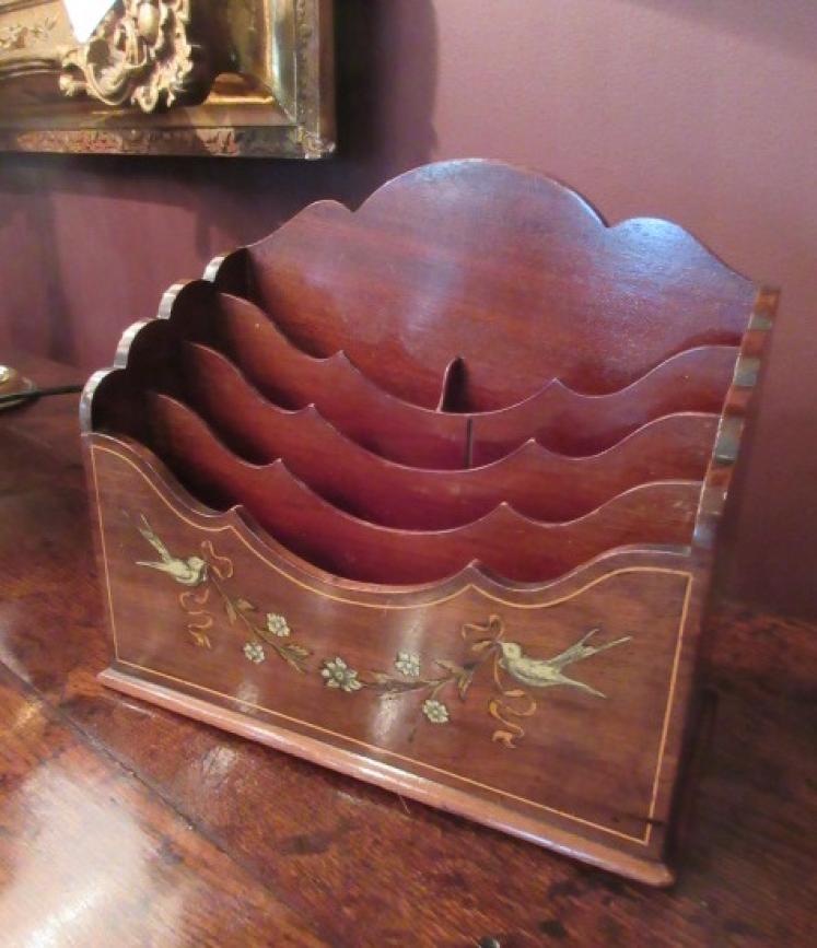 Edwardian Antique Inlaid Letter Rack - Image 5
