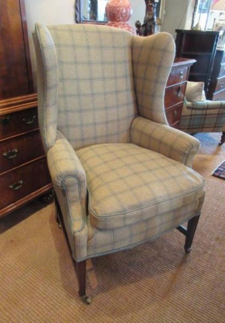 George III Period Upholstered Wing Armchair - Image 1