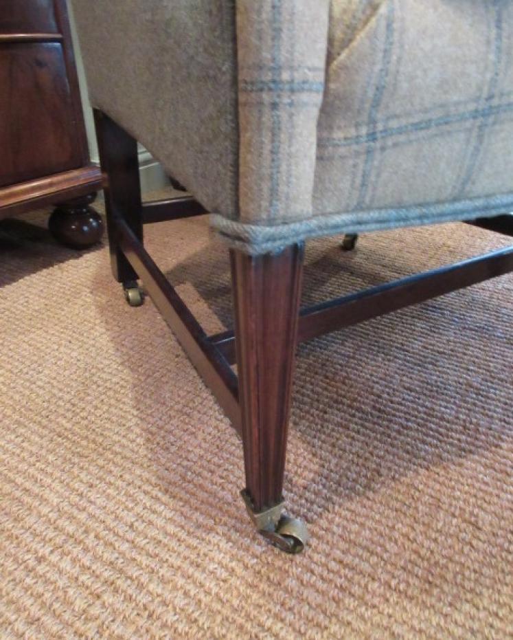 George III Period Upholstered Wing Armchair - Image 2