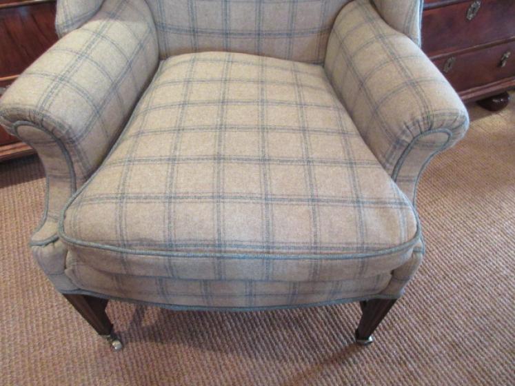 George III Period Upholstered Wing Armchair - Image 3