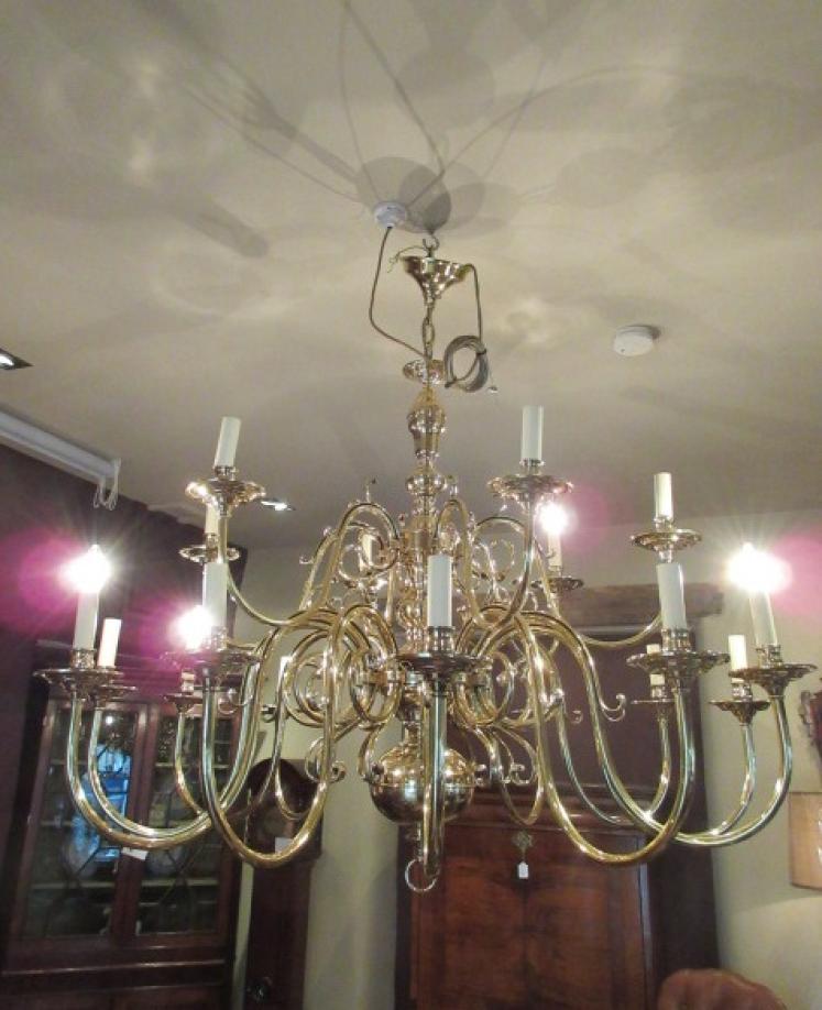 Impressive Edwardian Antique Two Tier Chandelier - Image 1