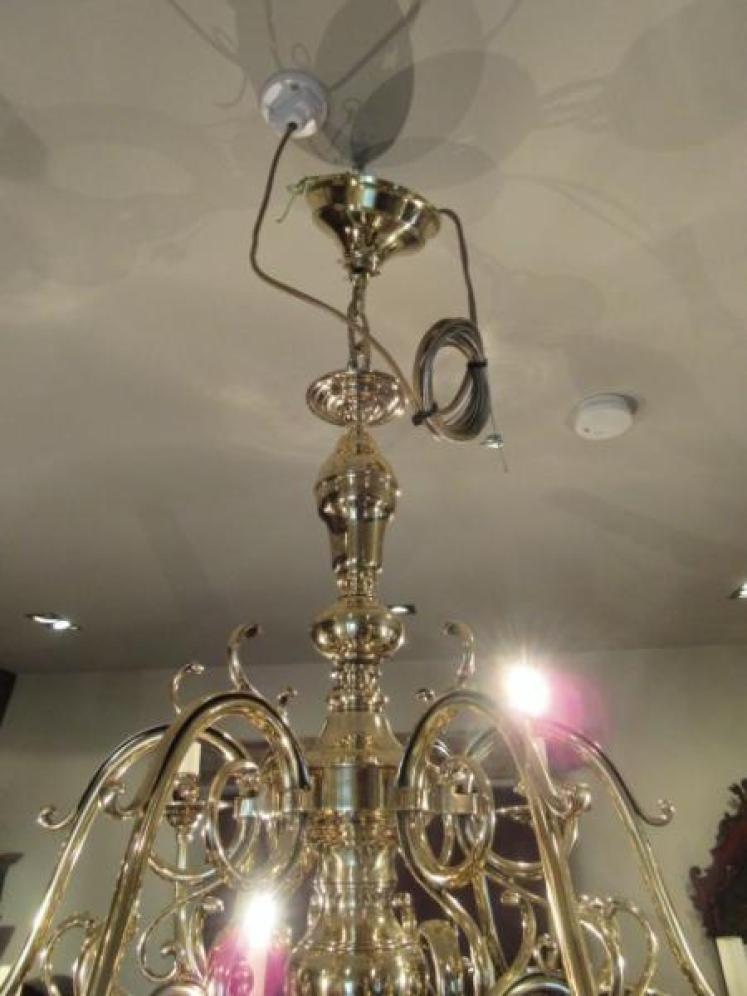 Impressive Edwardian Antique Two Tier Chandelier - Image 4