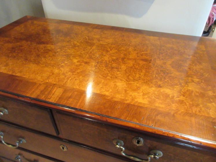 George III Period Burr Walnut Chest of Drawers - Image 2