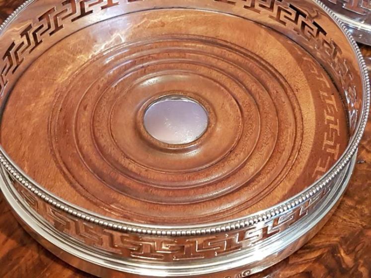 Rare Pair of Antique Victorian Silver Magnum Bottle Coasters - Image 5