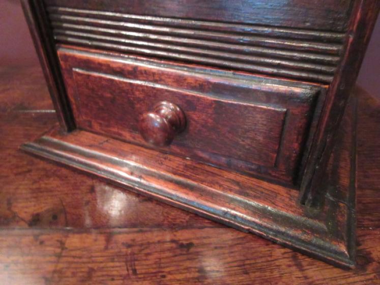 George III Antique Oak Candle & Salt Box - Image 3