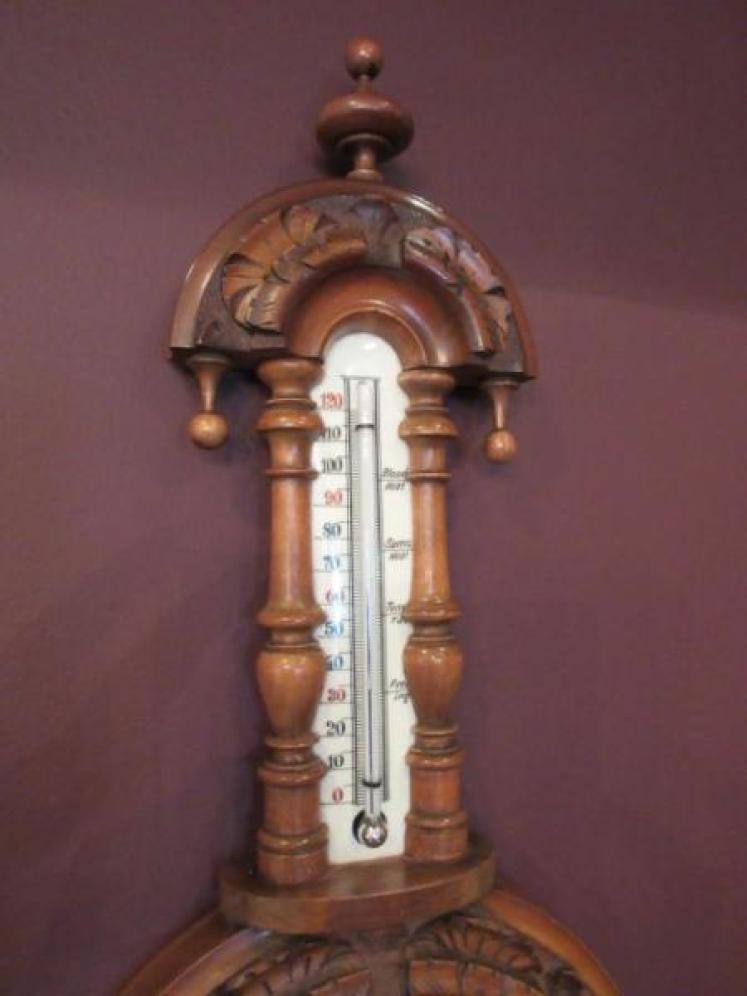 Antique Polished Walnut 'Pendant' Banjo Barometer - Image 2