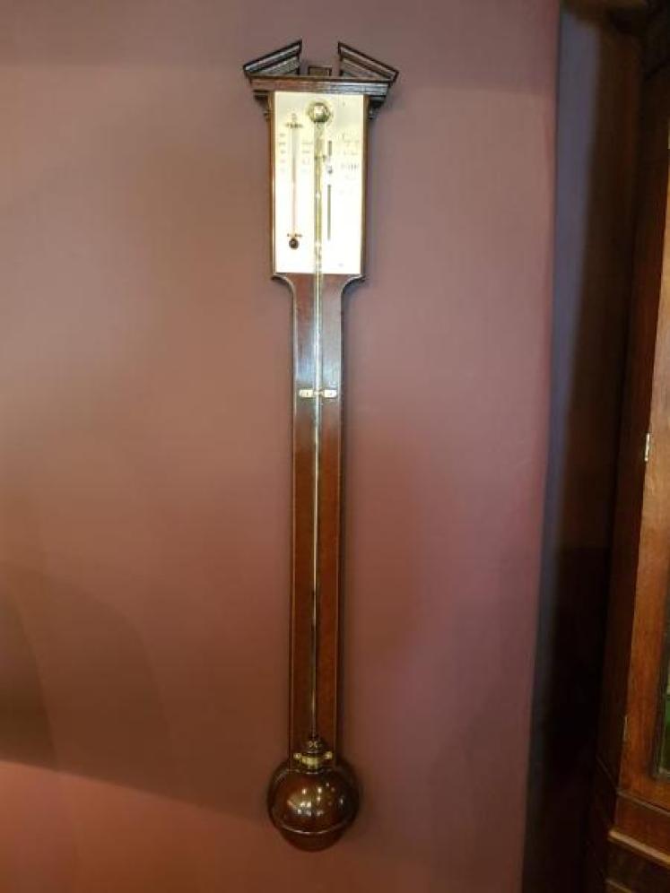 Edwardian Antique Mahogany Stick Barometer - Image 1