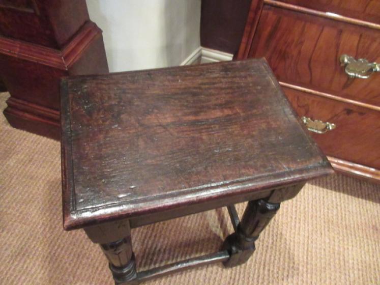 George II Period Antique Oak Joint Stool - Image 2
