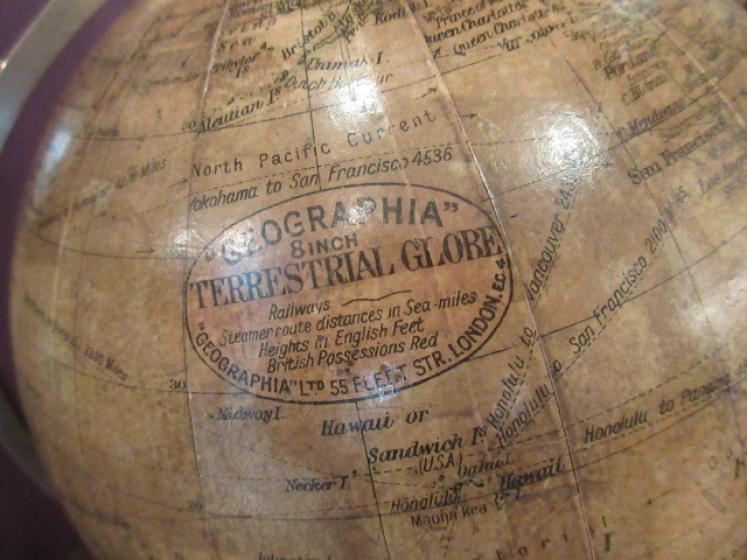 Antique 8" Papier Mache Geographia Terrestrial Globe - Image 2