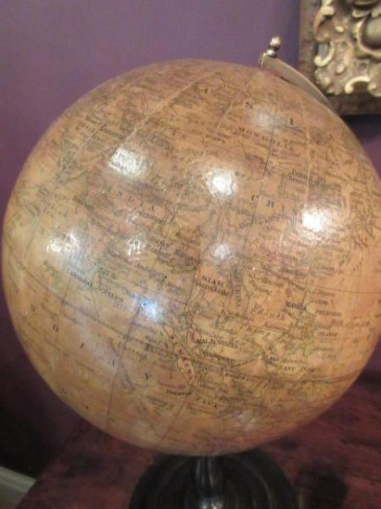 Antique 8" Papier Mache Geographia Terrestrial Globe - Image 5