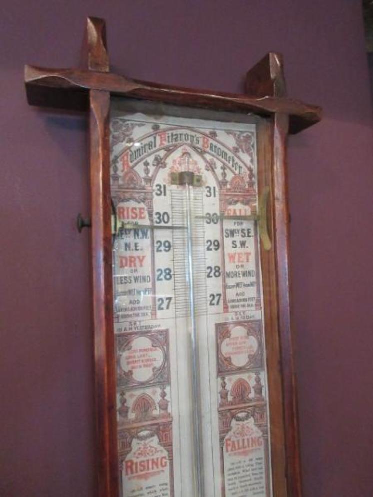 Antique Polished Oak Fitzroy Barometer - Image 2