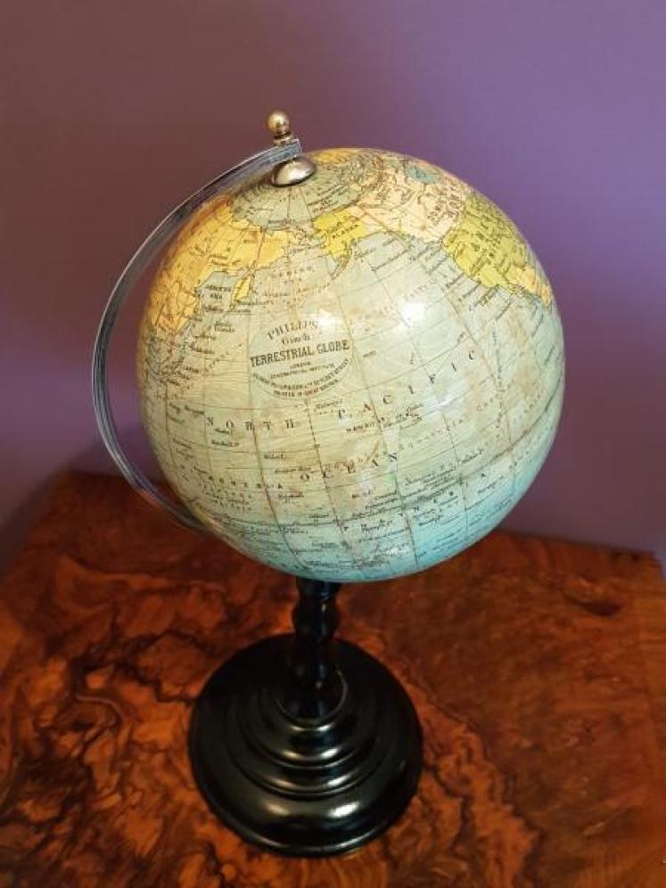 1930's Phillips paper mache 6" Globe - Image 5