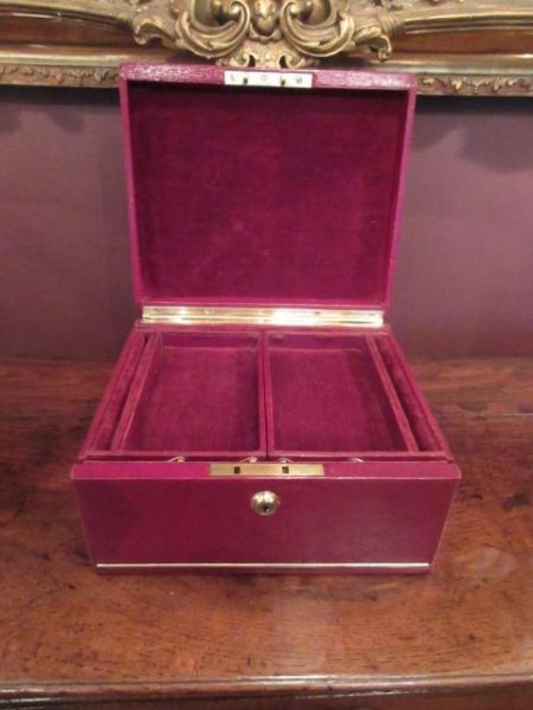 Victorian Antique Leather Bound Jewellery Box - Image 1