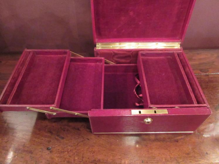 Victorian Antique Leather Bound Jewellery Box - Image 5