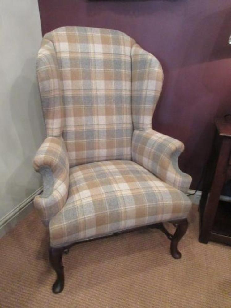 Victorian Antique Upholstered Wing Back Armchair - Image 1