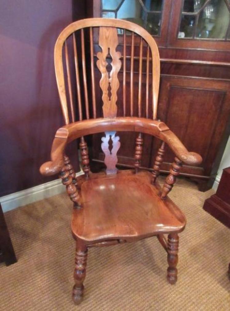 19th Century Ash & Elm High Back Windsor Armchair - Image 1